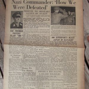 8th army news sheet dated May 11th 1945