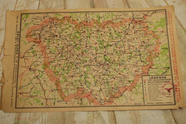 WW2 Luftwaffe stamped French map