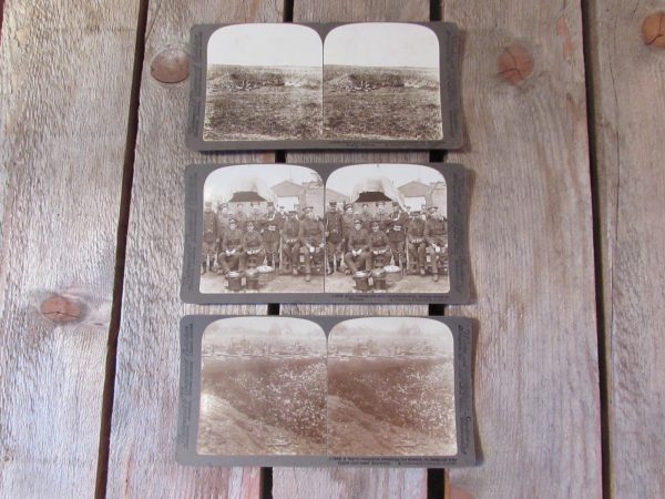 3x stereoscope card images WW1