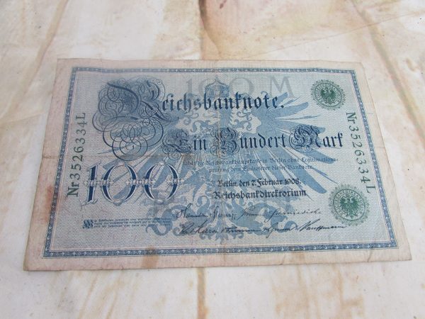 German 100 mark note, 1908