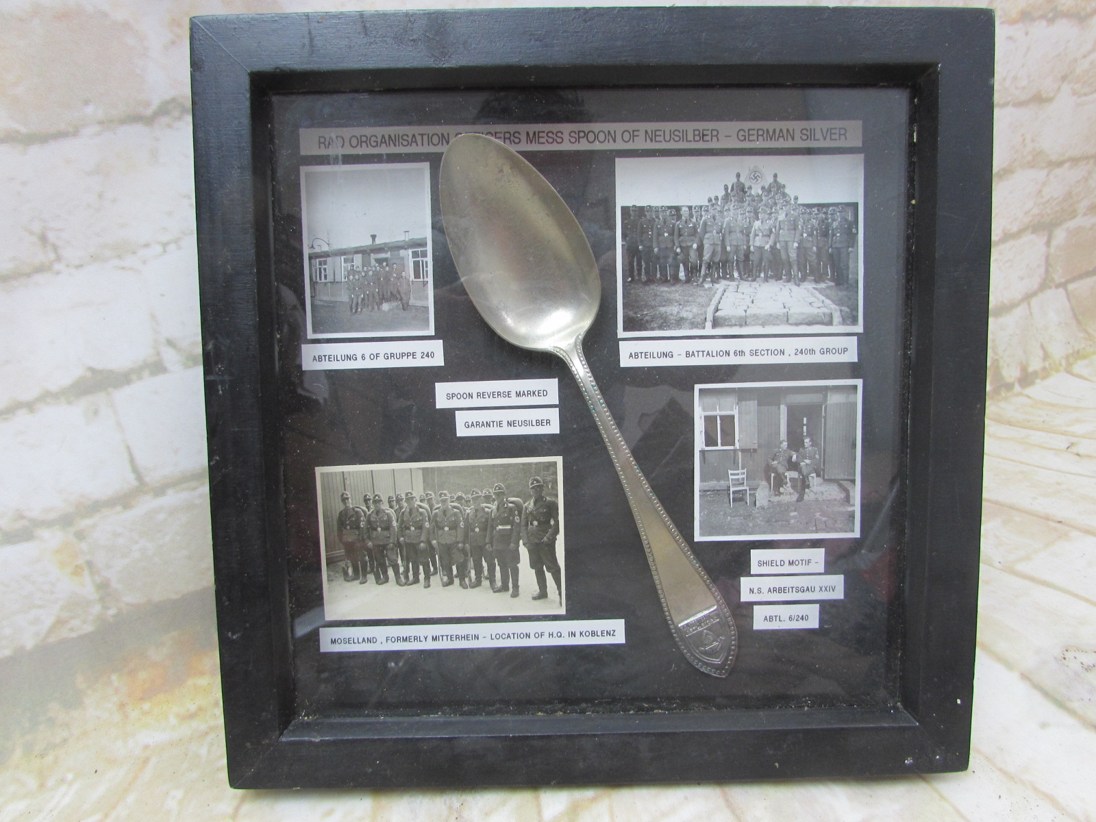 WW11 Cased German Silver Spoon and photo's, RAD. - Antiqurio Antiques