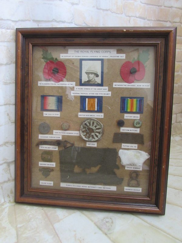 WW1 Cased Royal Flying Corps Relics, Palestine.