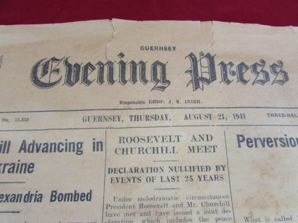 Guernsey Evening Press newspaper 1941