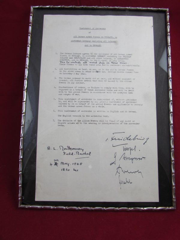 WW2 Copy of Surrender Document 1945