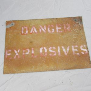 MOD Danger Explosives sign