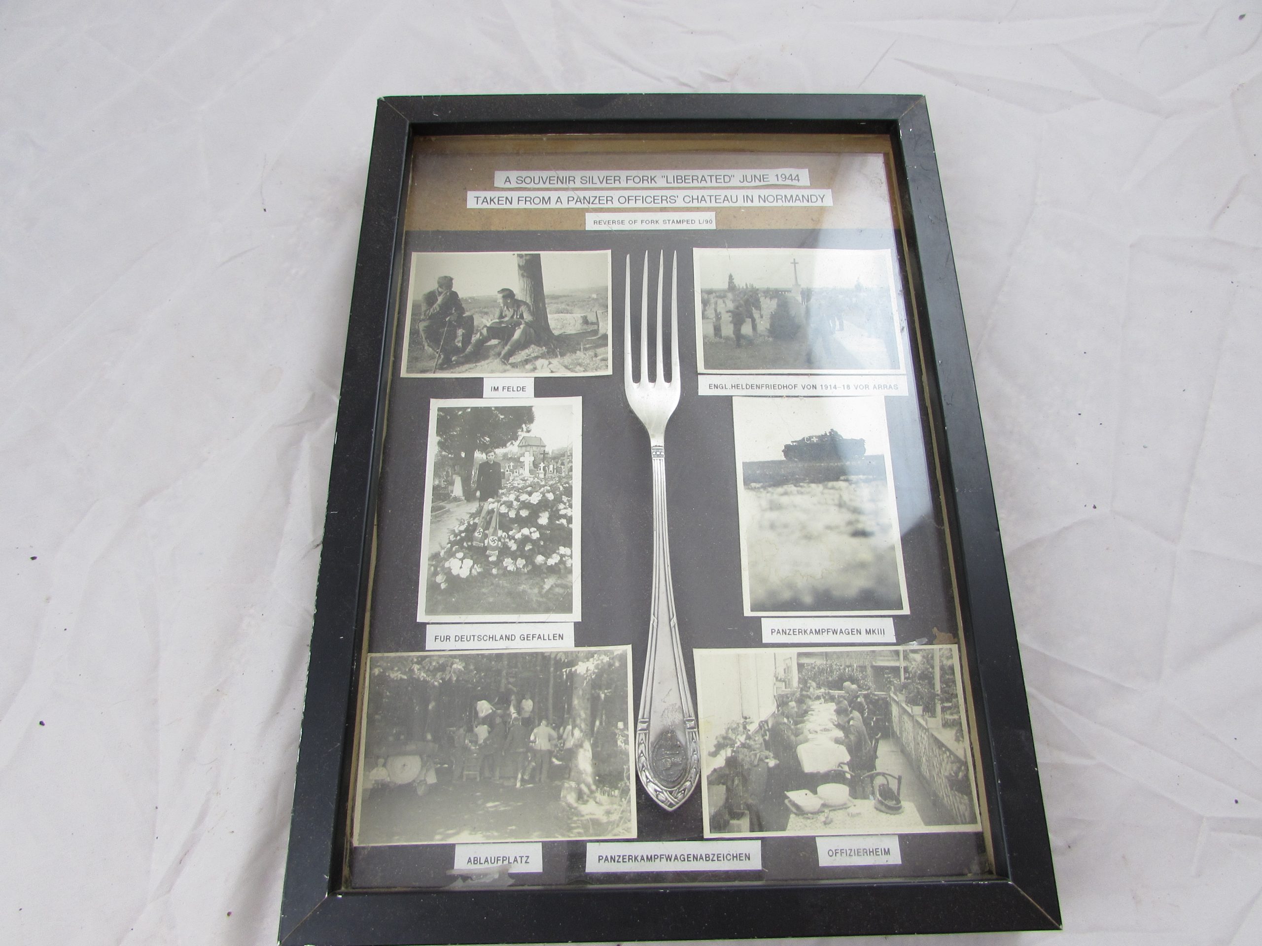 Framed Panzer Officer's Silver Fork 1944