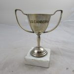 S.S. CANBERRA, Plated Trophy Cup,(Falklands War)