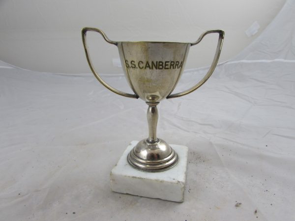 S.S. CANBERRA, Plated Trophy Cup,(Falklands War)