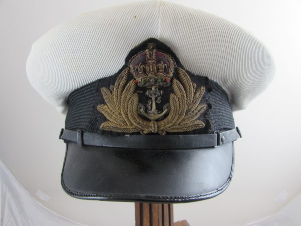 WW11 Royal Navy Captains peaked Cap with Cover - Antiqurio Antiques