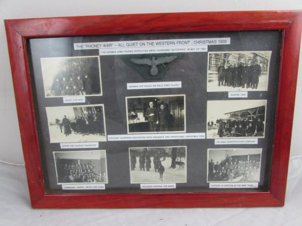 WW11 German Cap Eagle Framed with Photo's