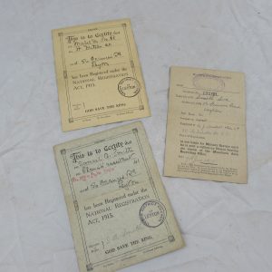 WW1 I.D Cards, 1915