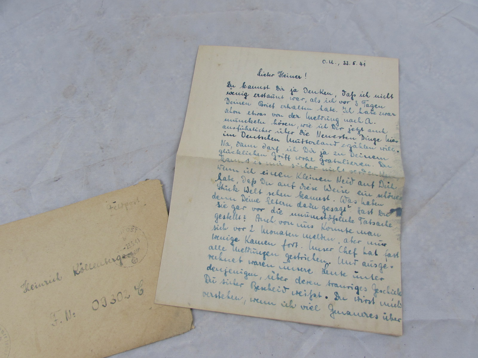 WW2 German Fieldpost Letter dated 1941