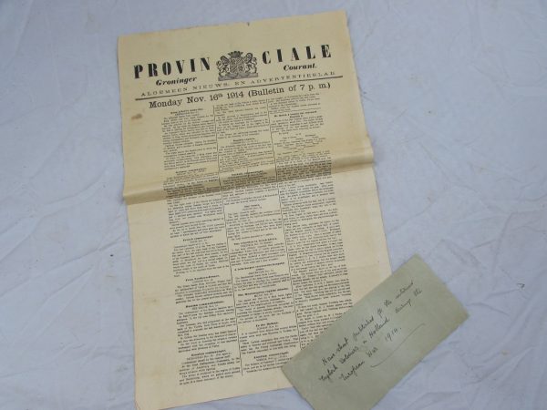 WW1 News-Sheet for Interned English Soldiers, 1914 Bulletin