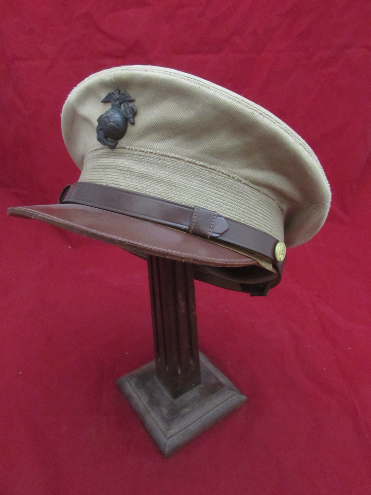 WW2,USMC Officer's Khaki Peaked Cap