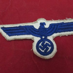 GERMAN WWII KRIEGSMARINE BLUE ON WHITE SHIRT EAGLE.