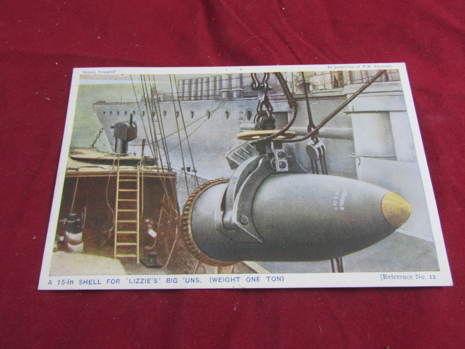 WW1 Postcard ,15 in shell ,( lizzies big guns )