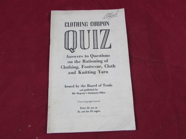 WW2 Clothing Coupon Quiz