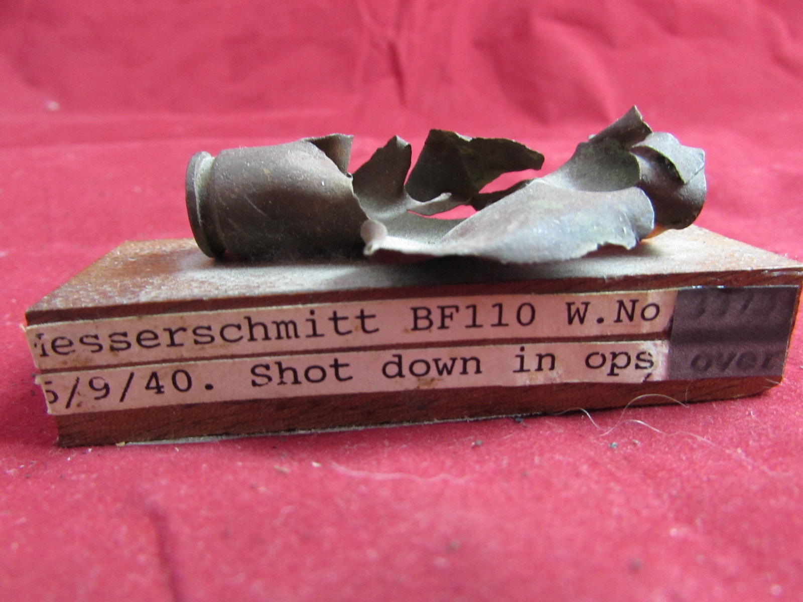 Messerschmitt Bf110 Bullet case 1940 mounted