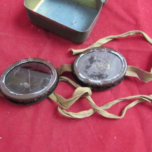 WW11 British Army Desert Goggles + tin