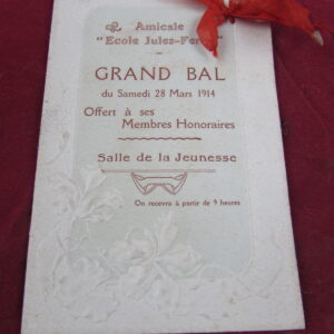 1914 French Officer's Grand Ball Dance Card.