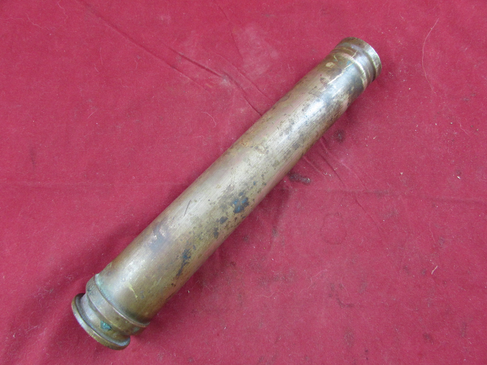 Brass German 3.7cm Flak 18 shell case dated 1938