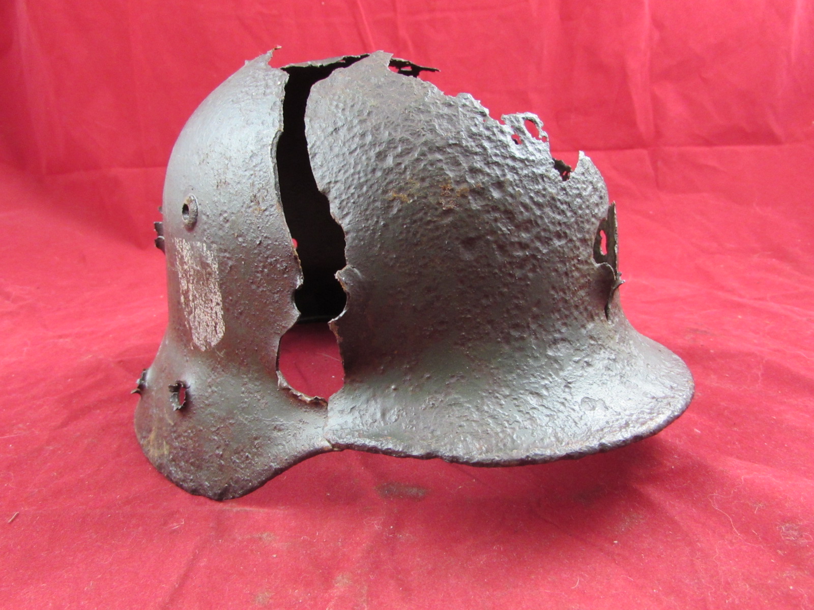 WW2 German M35 Helmet Relic Battle Damaged (Ardennes)