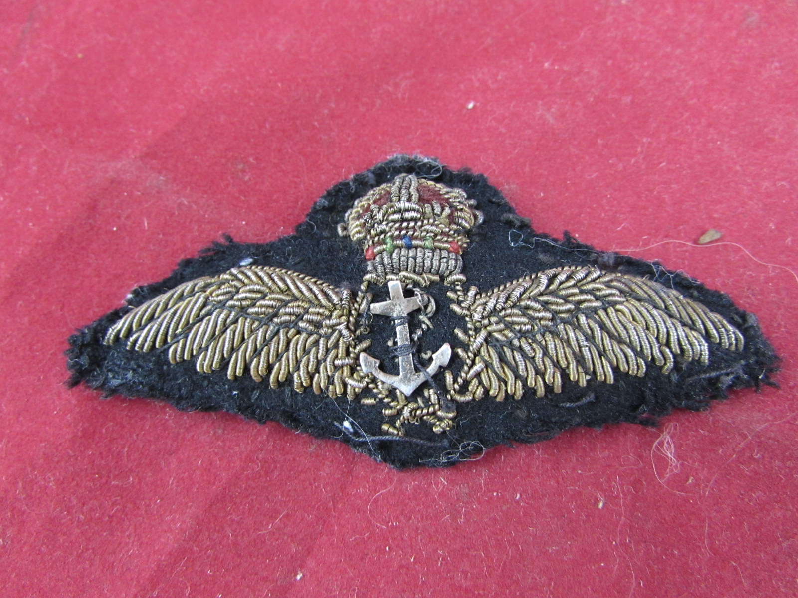 WW2 Fleet Air Arm Pilots Wings Original Cloth Badge