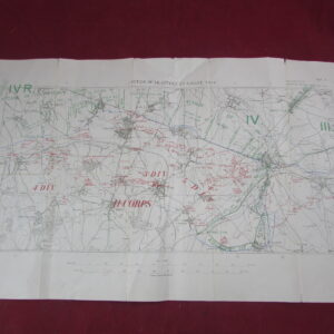 Western Front 26th AUGUST 1914, First World War 1920 Map