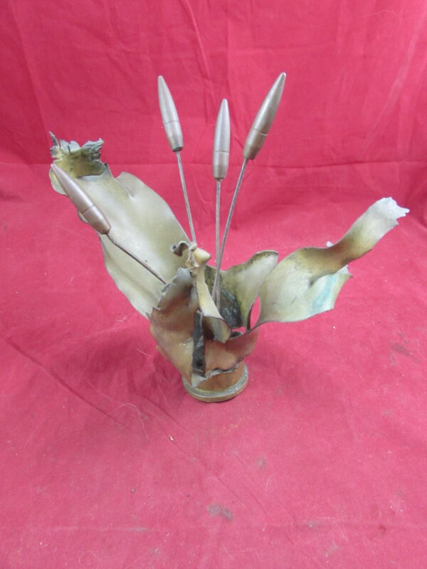 Brass 40mm-M25 Bofors, Trench Art Blown Shell, with Bullets.