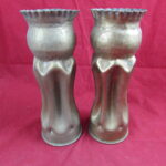 WWII British 25 Pounder Pair Artillery Shell Trench Art