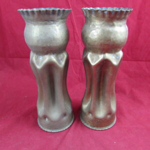 WWII British 25 Pounder Pair Artillery Shell Trench Art