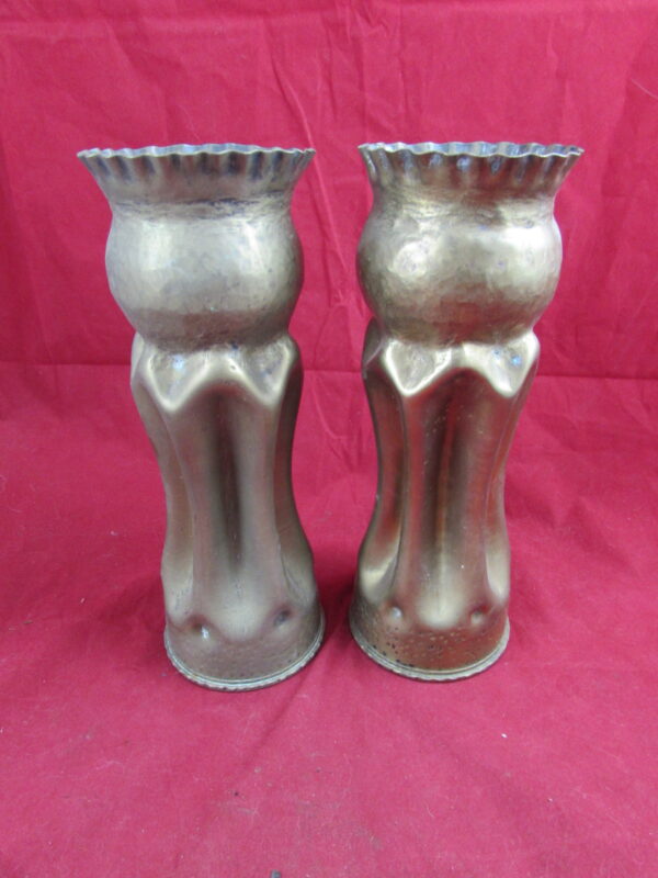 WWII British 25 Pounder Pair Artillery Shell Trench Art