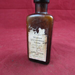 WW1 US Army Bottle of MISTURA GLYCYRRHIZAE COMPOSITA, 6/10/1918