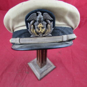 WW2 United States Merchant Marine Khaki visor cap.