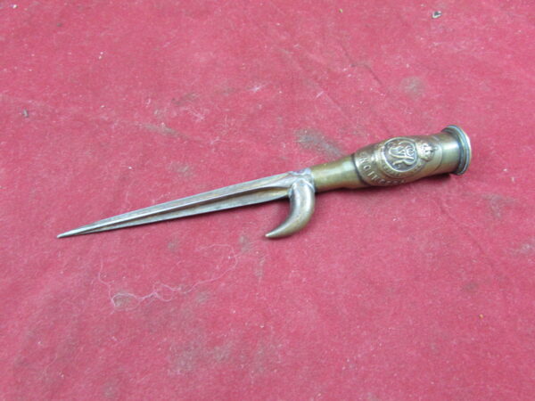 WW1 Trench Art Letter Opener, Cruciform Blade