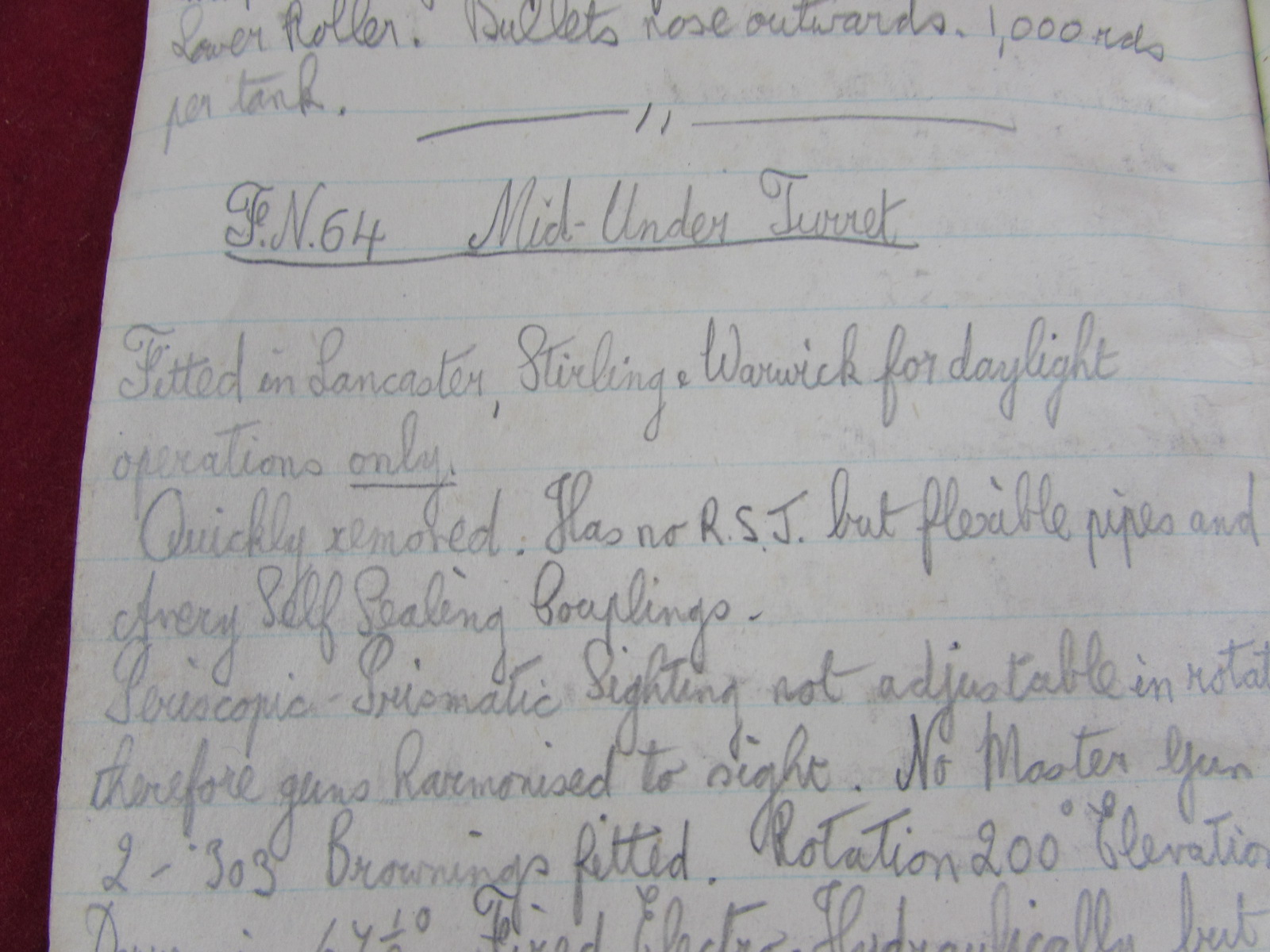 WW2 RAF Gunnery & Training Exercise Book