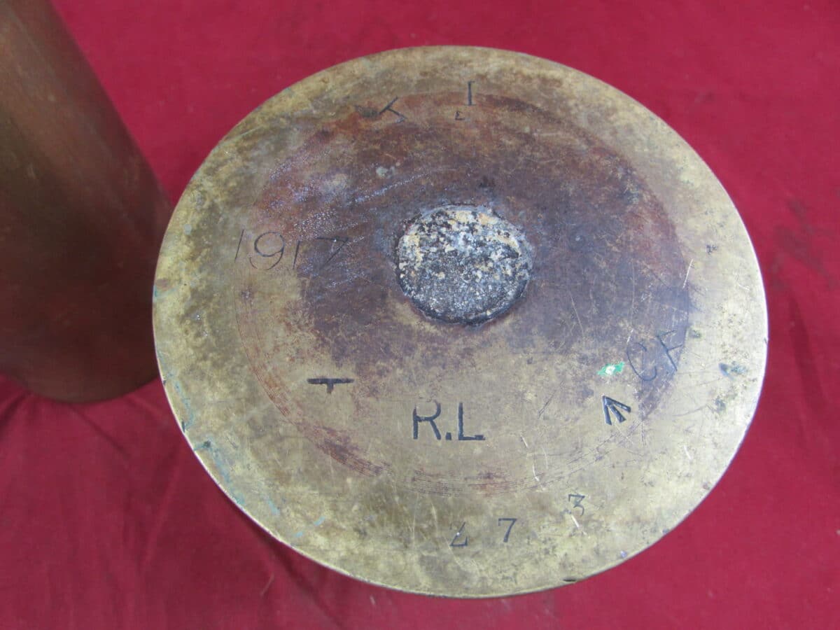 Rare Pair of British 12 pounder Naval gun brass shell cases dated 1917 ...