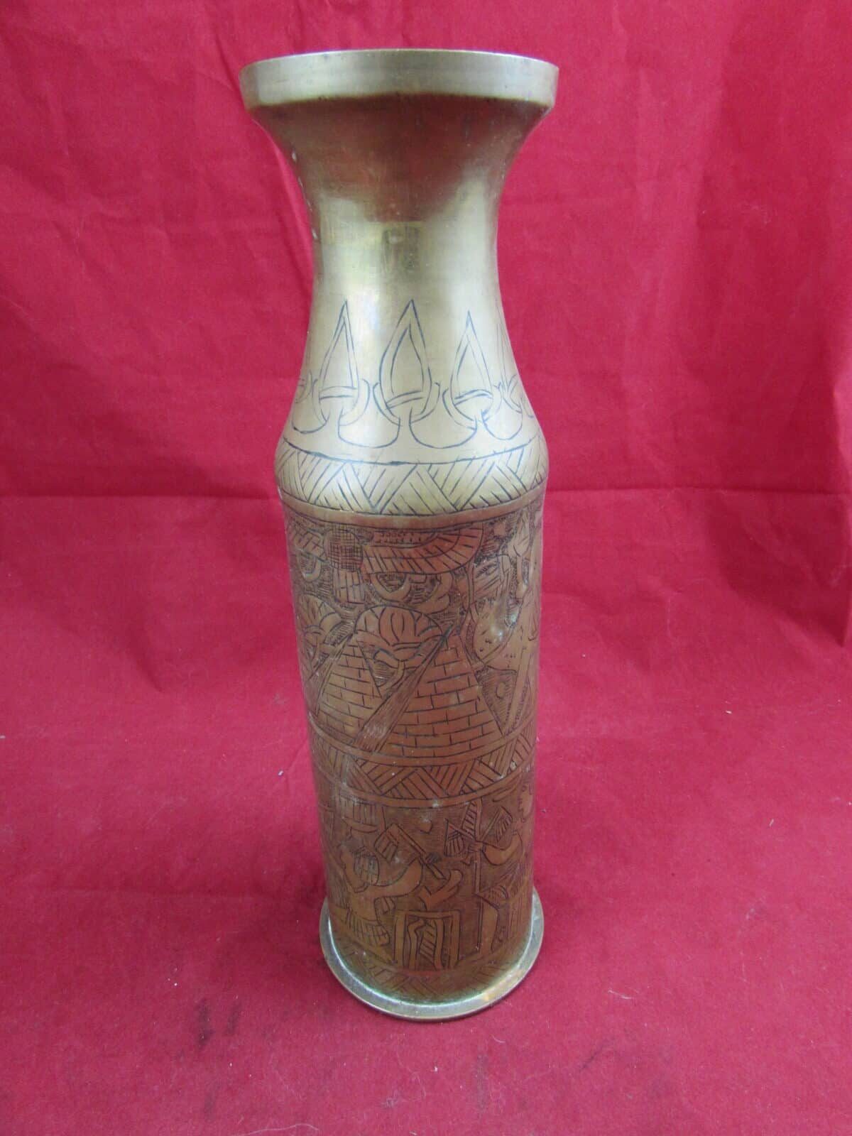 WW1 Berndorf Shell Case – Turkish Marked, Gallipoli Campaign 1915, Ottoman Engraved