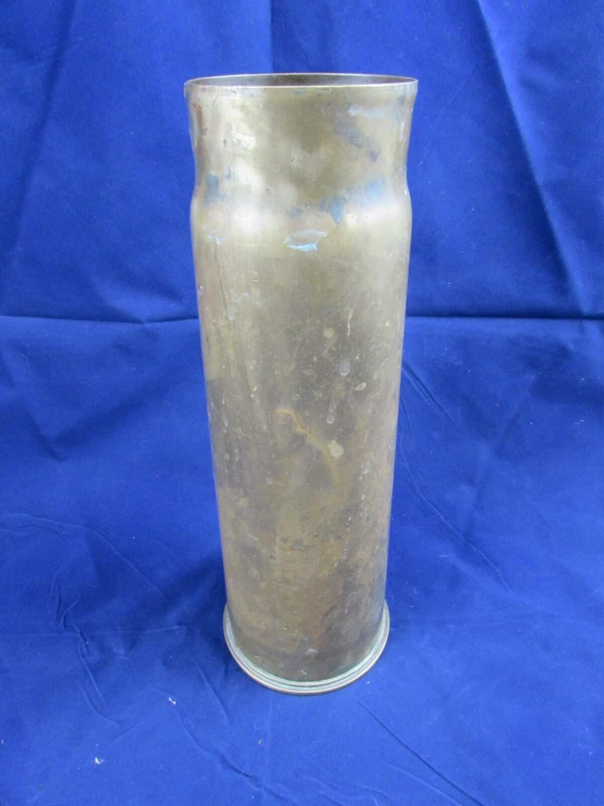 WW1 British 13-Pounder Brass Shell Case – Dated 1918 – Marked Base Stamp