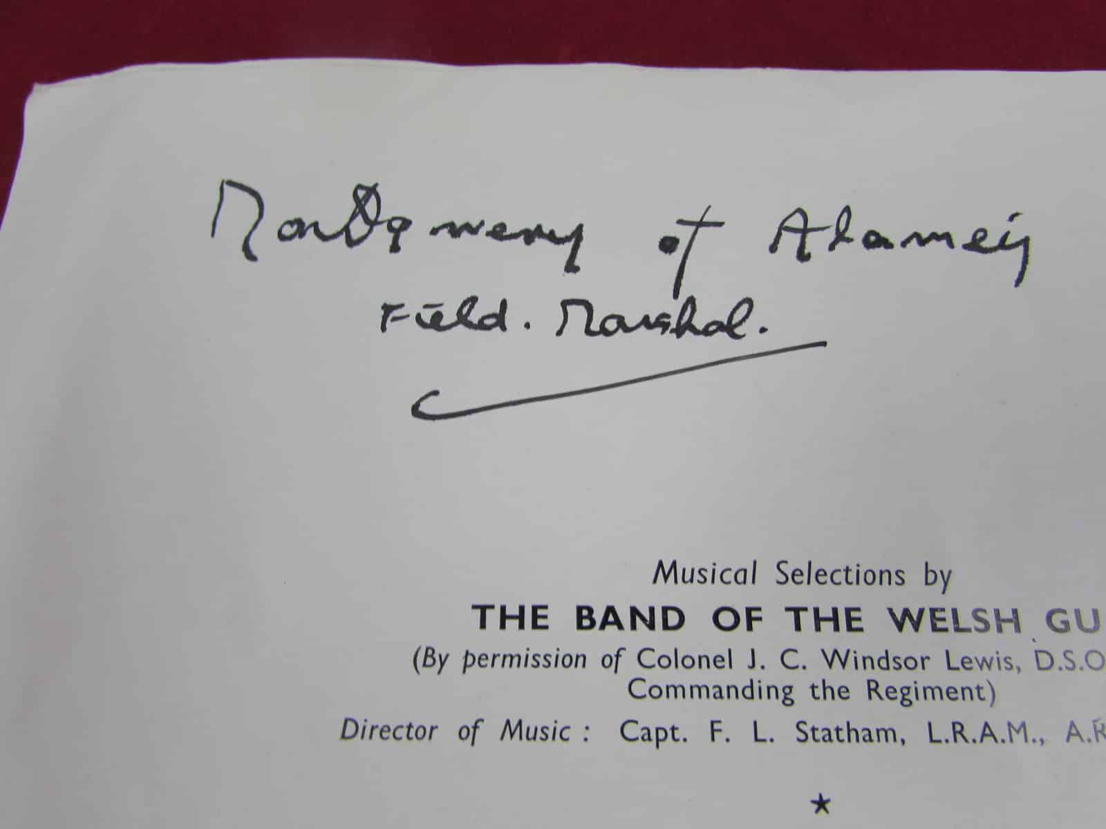 WWII Field Marshal Montgomery of Alamein Autographed Official Programme