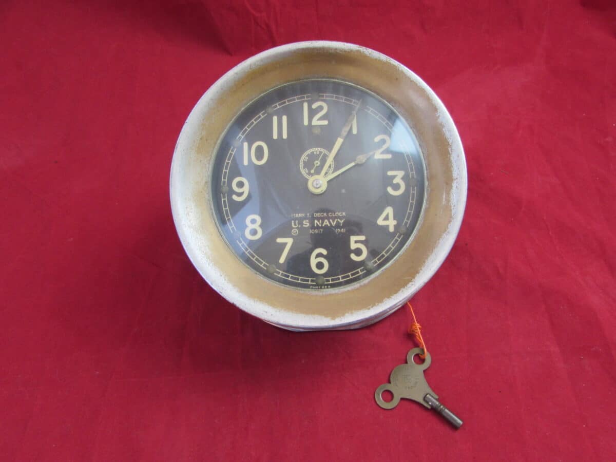 U.S.A., WW2-1941, Mark I Deck Clock, U.S. Navy, by Chelsea Clock Company
