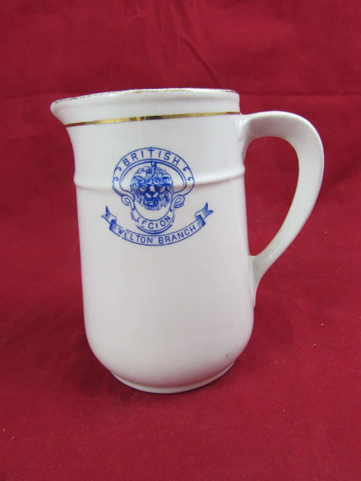 WW2 British Legion Welton Branch Creamer Jug – Royal British Legion – Original Wartime Tableware