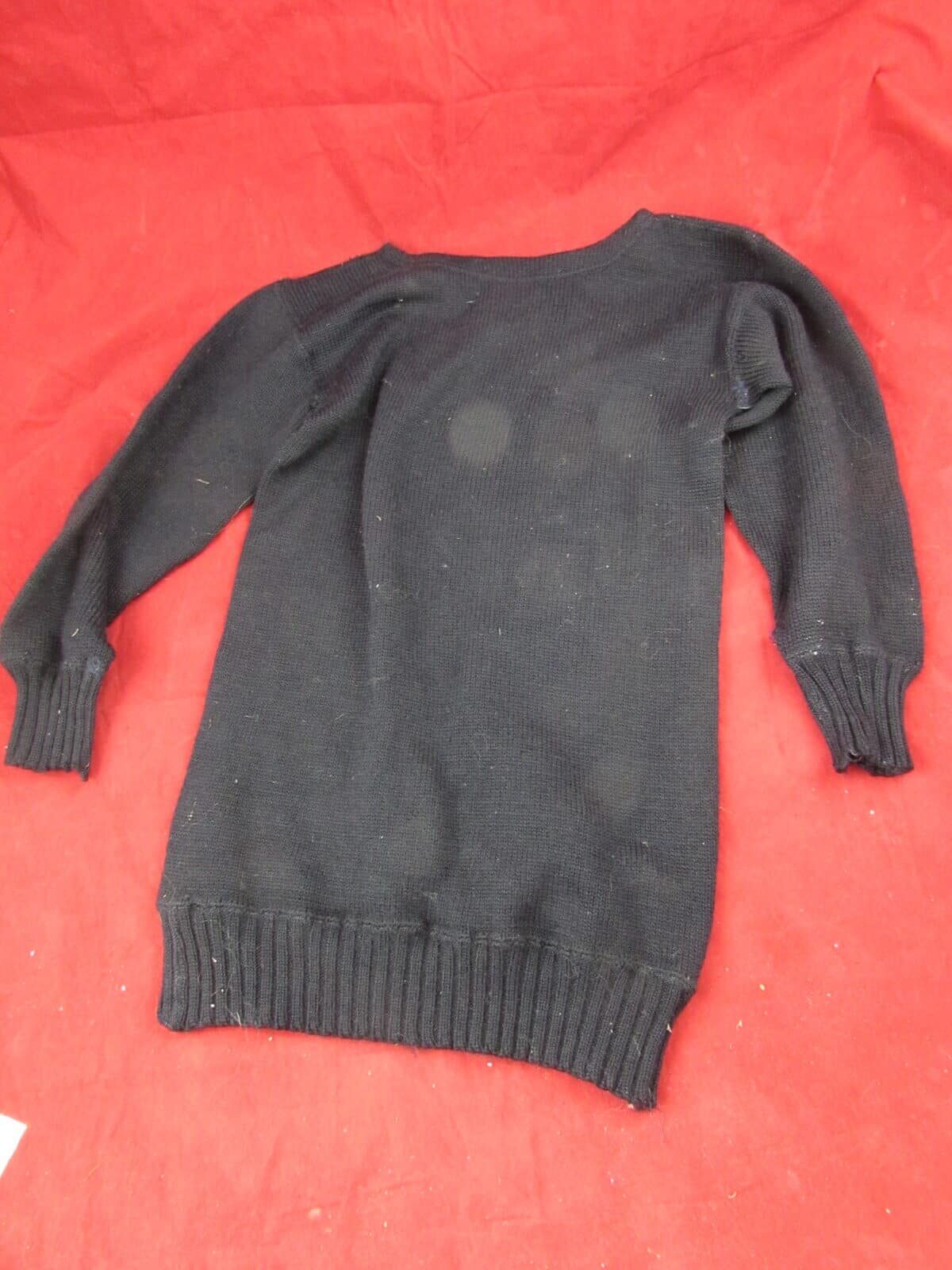 WW2 British Royal Navy Submariner Guernsey Jumper – Blue Wool – Heavyweight Naval Sweater