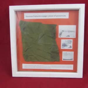WW2 German Fallschirmjäger Parachute Fragment – Battle of Crete 1941 – Framed Display