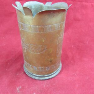 VERY RARE STEEL BASE WW1 ERSTAZ TRENCH ART SHELL CASE-Fried Krupp AG 12