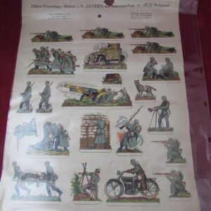 Rare WW1 Belgian Children's Cut-Out Sheet 'L'Artiste Amateur' Series D No.4 German Army Figures c.1916-1920