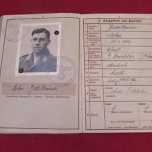 WW2 German Wehrpass Luftwaffe Signals NCO Feldwebel – Eastern Front Medal Named