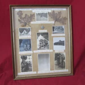 Framed Original Hitler Youth (Hitlerjugend) Photographs & Uniform Epaulette Pip Display – WWII German Historical Memorabilia