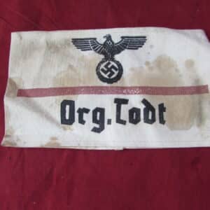 WW2 German Organisation Todt (OT) Labourer / Military Engineering Armband – Second World War Relic