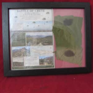 Original Battle of Crete Fallschirmjäger Parachute Fragment – Framed Display – Crete, May 1941